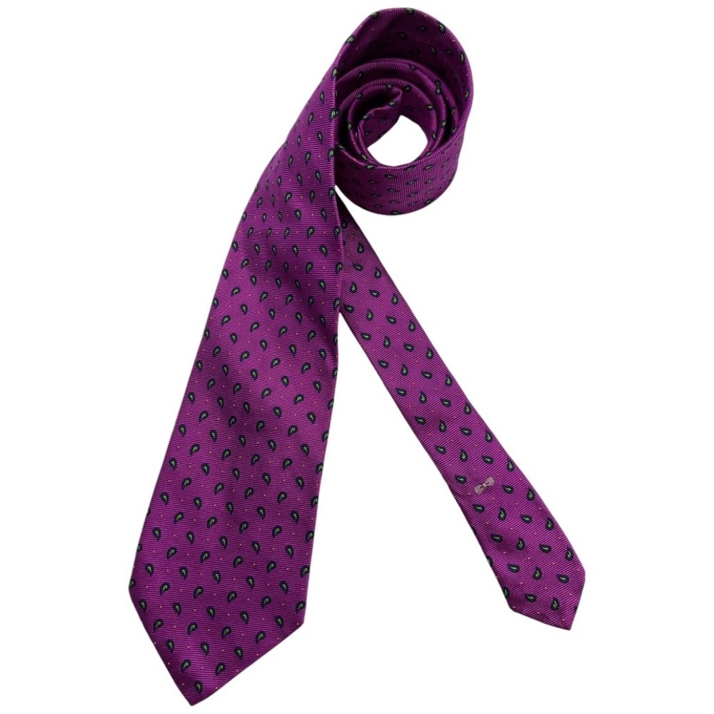 EDEN PARK Purple Paisley Silk LUXURY Tie ITALY